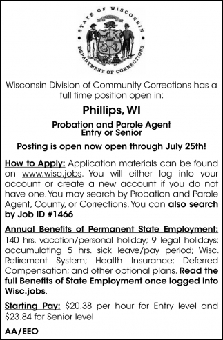 Parole and probation jobs in wisconsin