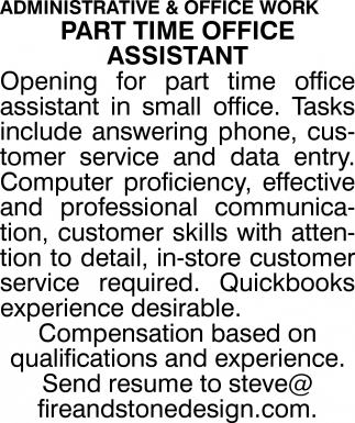 Office Assistant, steve@, Ixonia, WI